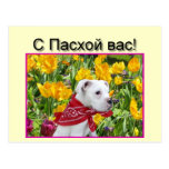 Христос воскрес Happy Easter boxer puppy card Post Cards