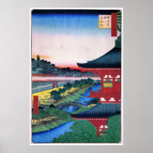 増上寺, 広重 Red Temple, Hiroshige, Ukiyo-e Posters