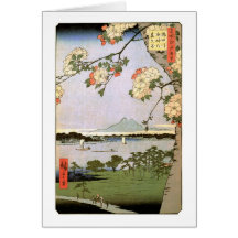 江戸の桜, 広重 Cherry Blossoms of Edo, Hiroshige Cards