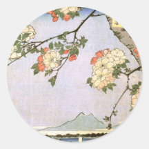 江戸の桜, 広重 Cherry Blossoms of Edo, Hiroshige Stickers