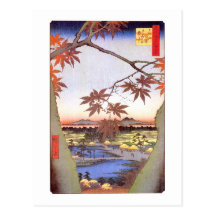 江戸の紅葉, 広重 Maple of Edo, Hiroshige, Ukiyo-e Post Card