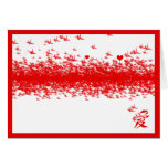1000 Red Paper Cranes Card cards