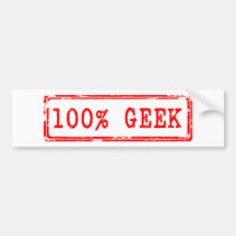 100% Geek Stamp Bumper Stickers