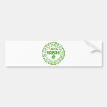 100% Irish Bumper Stickers