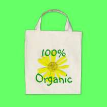 100% ORGANIC YELLOW DAISEY TOTE bags