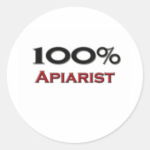 100 Percent Apiarist Round Stickers