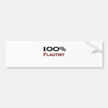 100 Percent Flautist Bumper Sticker