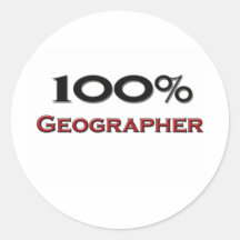 100 Percent Geographer Round Stickers
