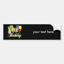 101st Birthday with Balloons Bumper Sticker