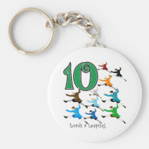 10 Lords Leaping Keychain