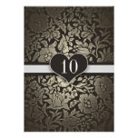 10 years wedding anniversary damask invitations