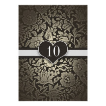 10 years wedding anniversary damask invitations