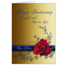 10th Anniversary card for Daughter & son-in-law
