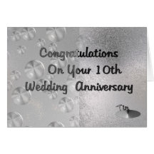 10th Wedding Anniversary Greeting Card