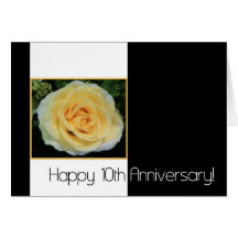 10th Wedding Anniversary - Yellow Rose Cards
