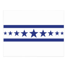 11  blue stars postcard