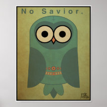 11x14" Anti-Religion Owl (Cool Colour Scheme) Posters