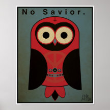 11x14" Anti-Religion Owl (Dark Colour Scheme) Poster