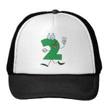 1237 Cartoon Character Happy Number TWO YEARS TWIN Mesh Hats
