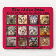 12 CUTE YORKIES  -Mousepad - Customised