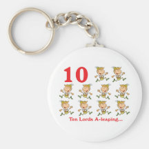 12 days ten lords a-leaping keychain