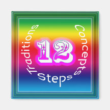 12 Steps Refrigerator Magnets