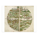 1475 Oldest Known Woodcut World Map Postcards
