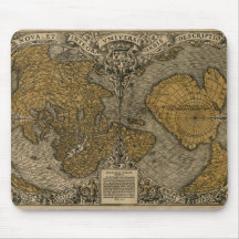 1531 Vintage World Map at the Poles Mousepad