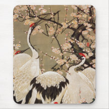 15. 梅花群鶴図, 若冲 Plum Blossoms & Cranes, Jakuchū Mouse Pads