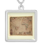 1633 Atantic Ocean Portolan Chart - Pascoal Roiz Personalized Necklace