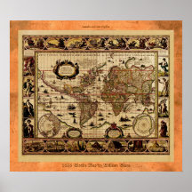 1635 Old World Map Poster