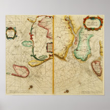 1660 Map of the Texel Print