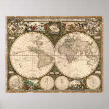 1660 Map of the World Print