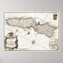 1671 St. Croix Danish West Indies Virgin Islands p Print