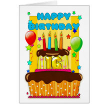 16 birthday cake with candles - happy 16th birthda cards