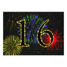 16th birthday party invitate personalised invitation