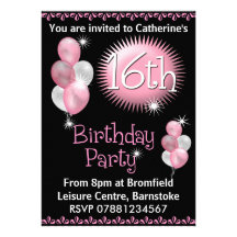 16th Birthday Party Invitation
