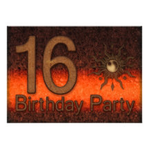 16TH Birthday Party Invitation -  Sizzle Sun