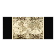 1708 World Map by Jean Baptiste Nolin Custom Rack Cards