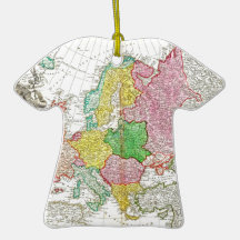 1743 Homann Heirs Haas Map of Europe Geographi Christmas Tree Ornament