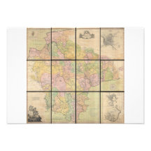 1765 Map of Devonshire by Benjamin Donn Personalised Announcement