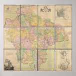 1765 Map of Devonshire by Benjamin Donn Print