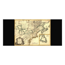 1778 Map of Canada and the United States Custom Rack Cards