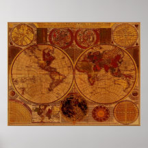 1780 Old World Map Art Posters