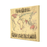 1850’s Map of British Empire Throughout the World Stretched Canvas Prints