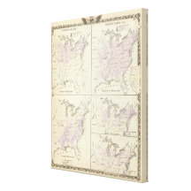 1870 United States census maps Gallery Wrap Canvas