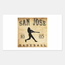 1885 San Jose California Baseball Sticker