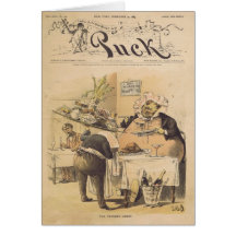 1889 PUCK political cover Fat Cat and Taxpayer Card