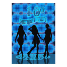 18th Birthday Party Invitation, Blue Neon With Dan