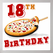 18th Birthday Pizza Party Posters